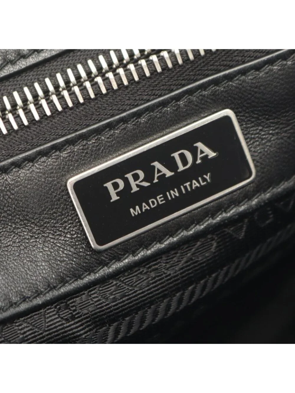 Prada Shoulder Bag Triangle Logo Black Leather